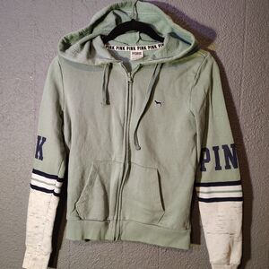 PINK Victoria's Secret Green Hoodie Jacket